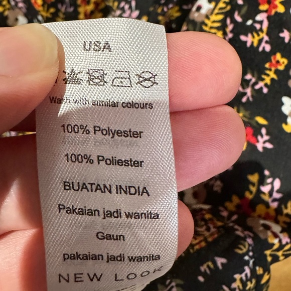 - Black multicoloured Bardot summer dress size 14 newlook new summer holid… - Picture 11 of 11